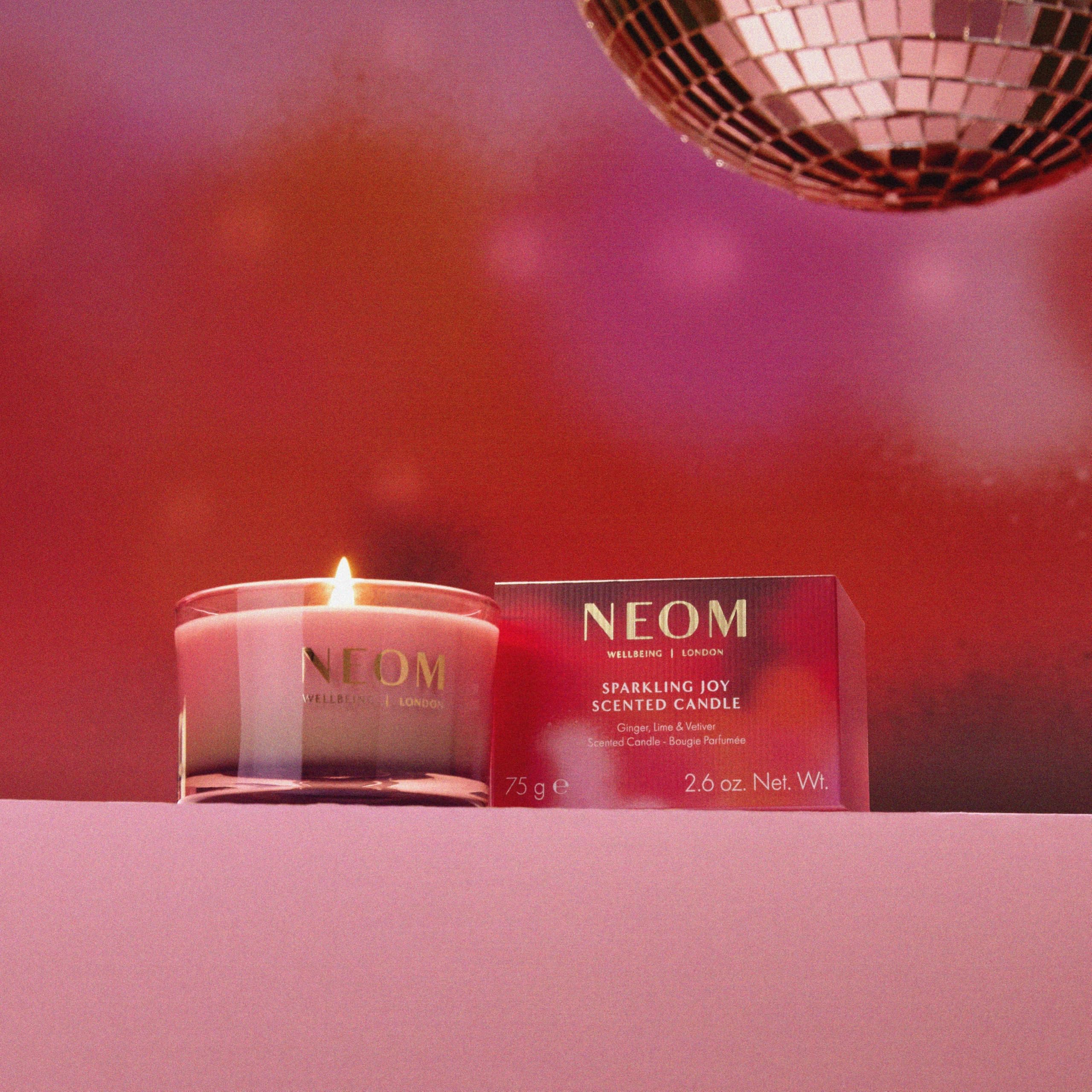 NEOM Joie Scintillante Cire naturelle 100 %, brûle proprement et durablement