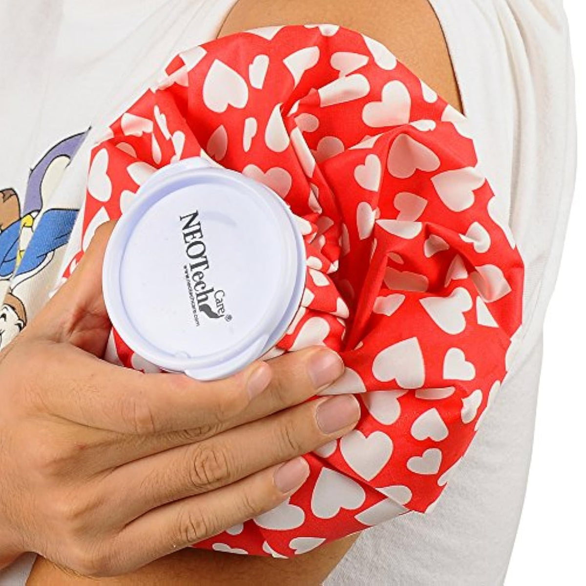NeoTech Care sac-glace coeurs 8pouces avec bouchon à vis, remplissage facile et réutilisable