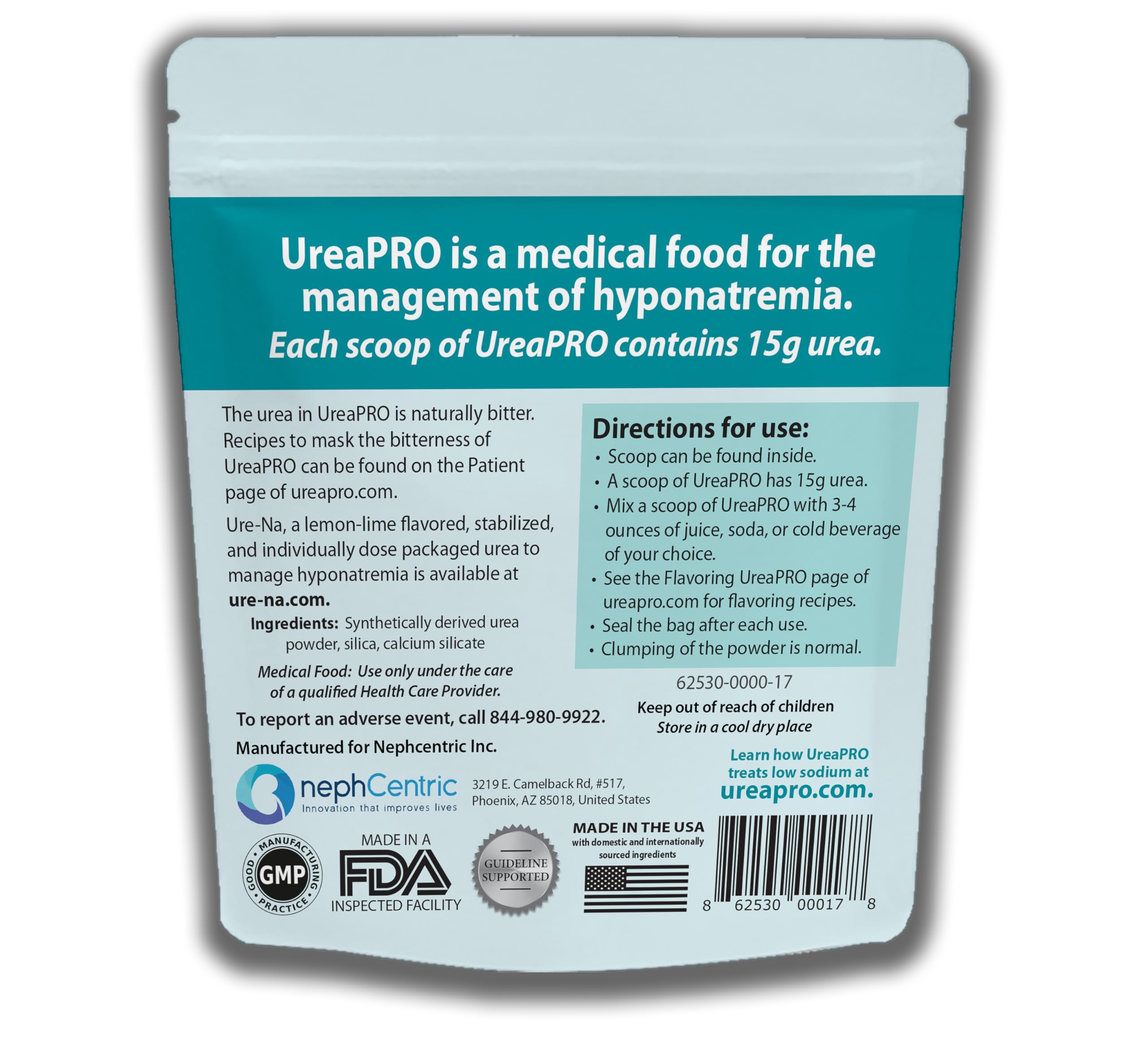 NEPHCENTRIC UreaPro — dose de 15 g d'urée pour un dosage précis