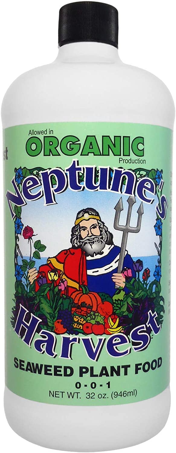 Neptune's Harvest engrais algues 0-0-1, bouteille prête à nourrir vos plantes.