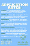 Neptune's Harvest FS118 – étiquette du produit, usage simple, améliore couleur et vigueur des plantes