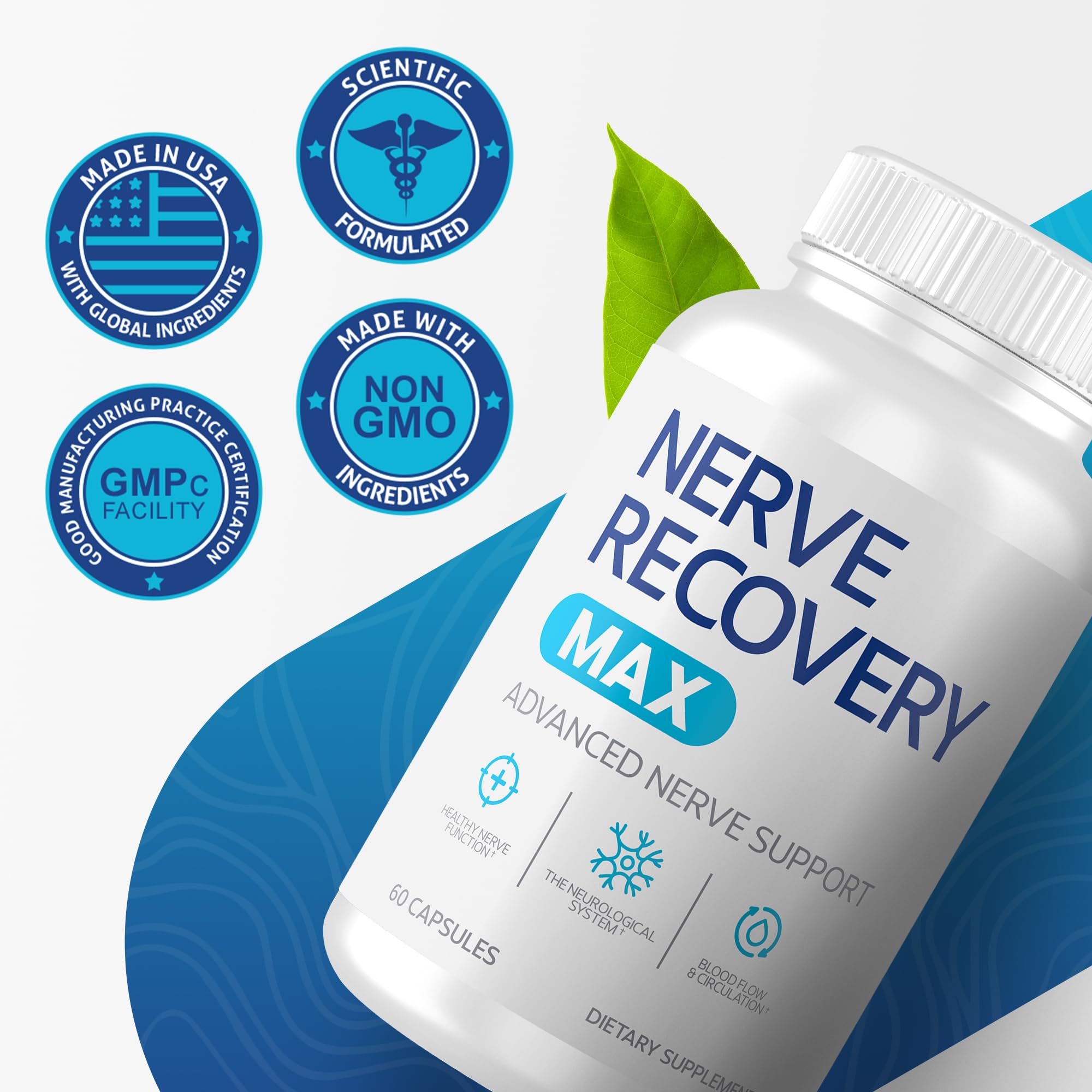 Nerve Recovery Max tableau de dosage quotidien illustré.