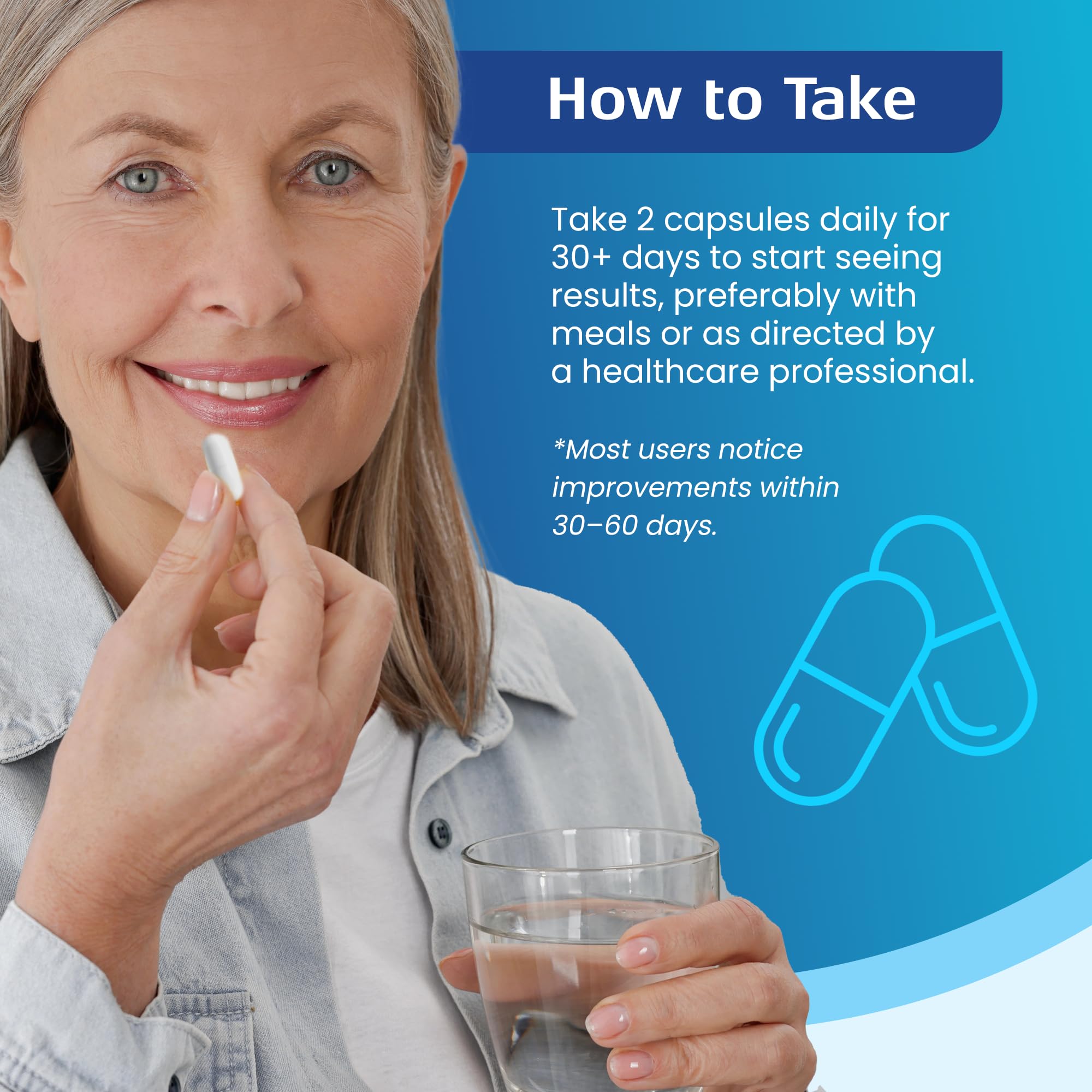 Nerve Recovery Max prise quotidienne: deux capsules avec eau avant le repas.