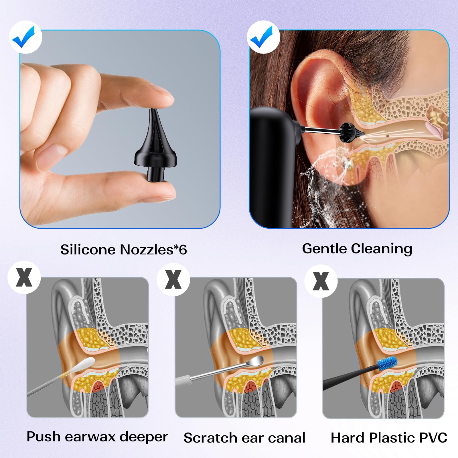 Kit Nettoyage Oreille réduction du bruit pour une utilisation en douceur.