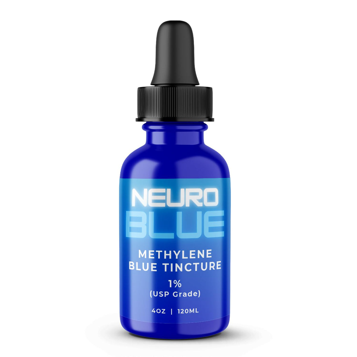 Neuro Blue teinture dans sa bouteille avec pipette, dosage précis pour clarté mentale potentielle