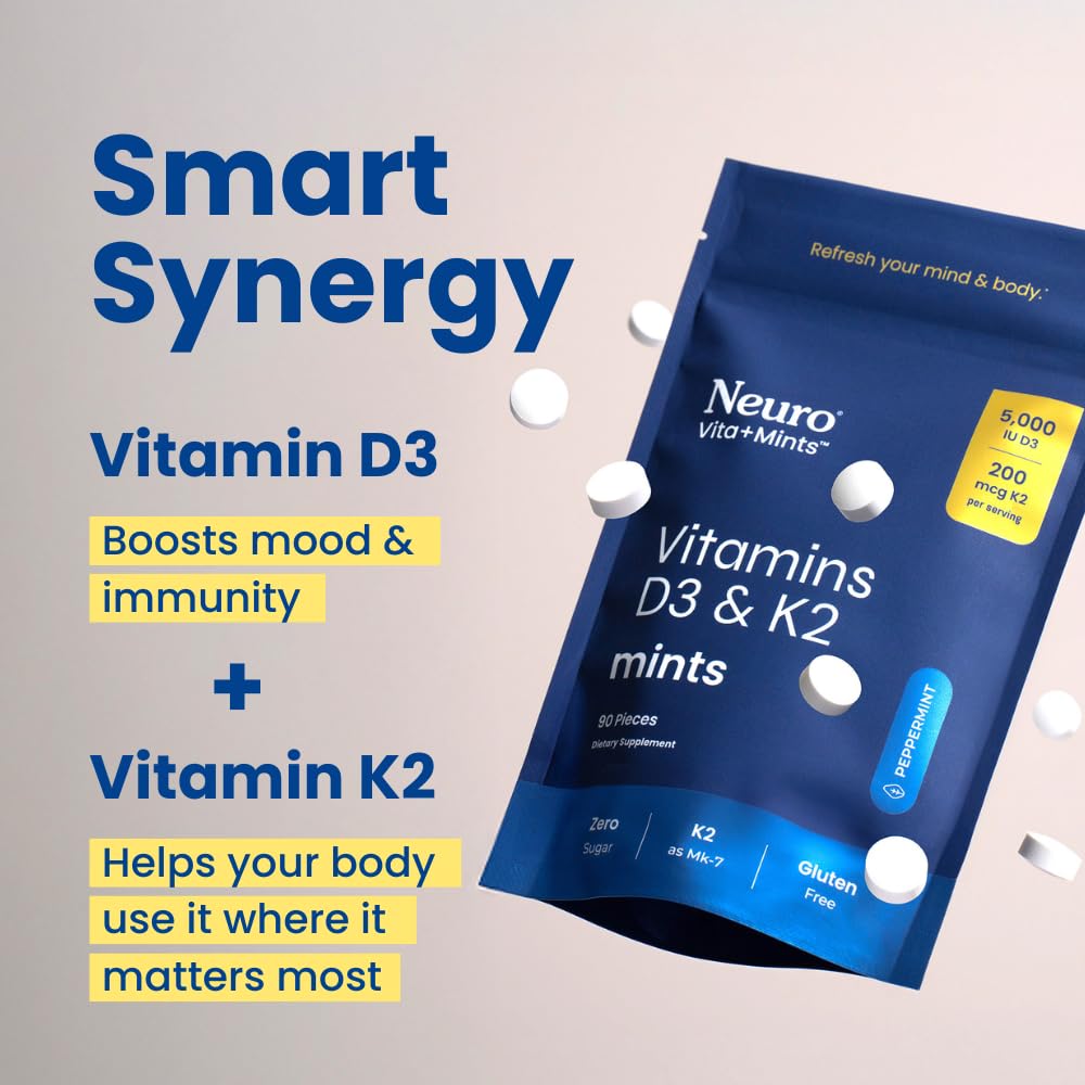 Neuro D3K2 bouteille pastilles, format bureau pratique.