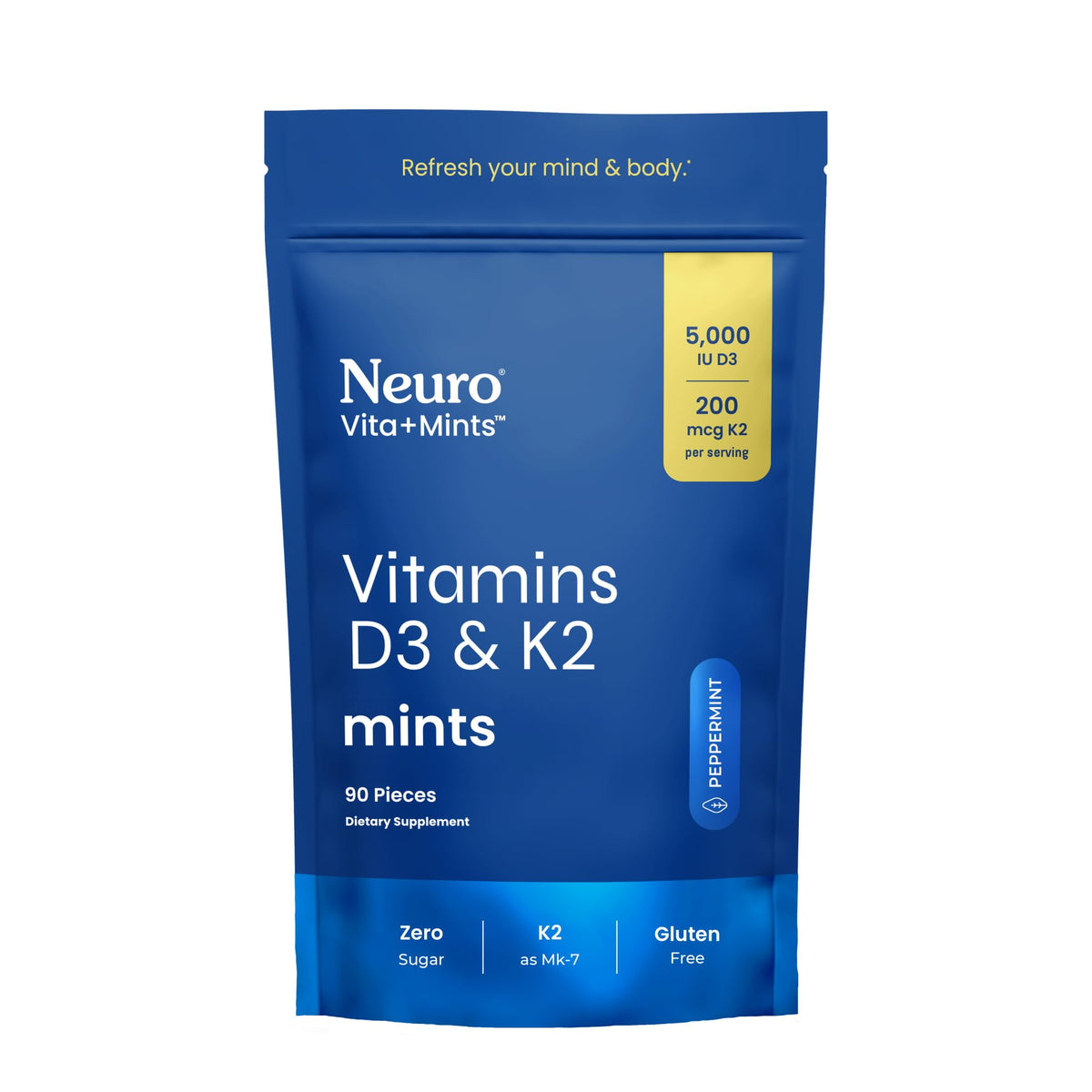 Neuro D3K2 pastilles menthe emballage clair pour une consommation pratique.