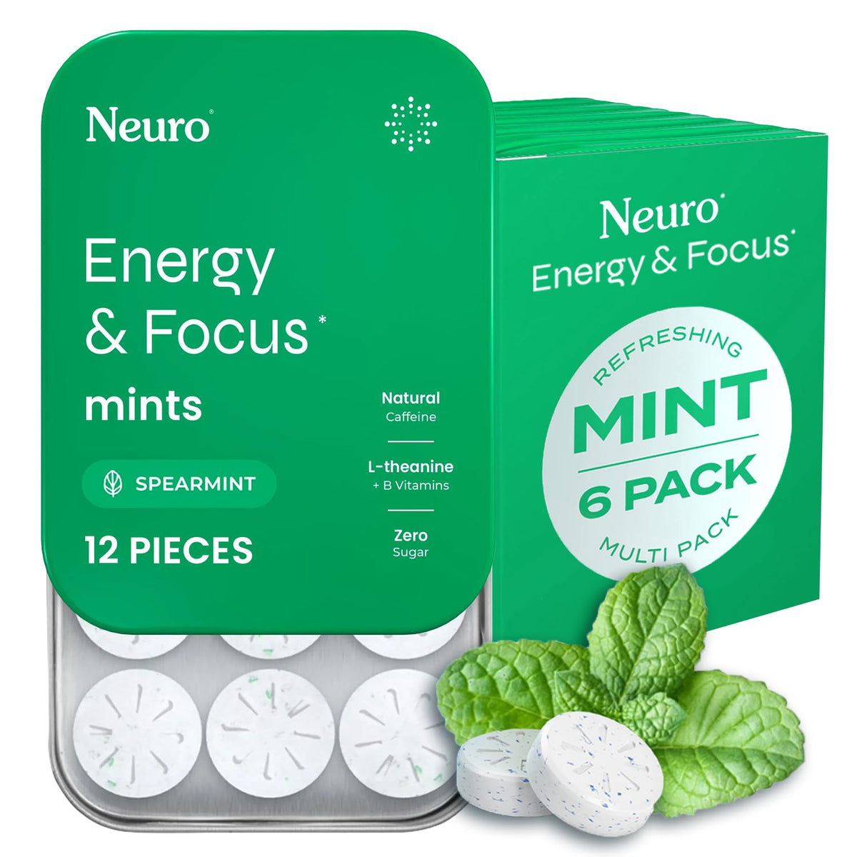 Boîte Neuro énergie et focus pastilles, pratique à emporter.