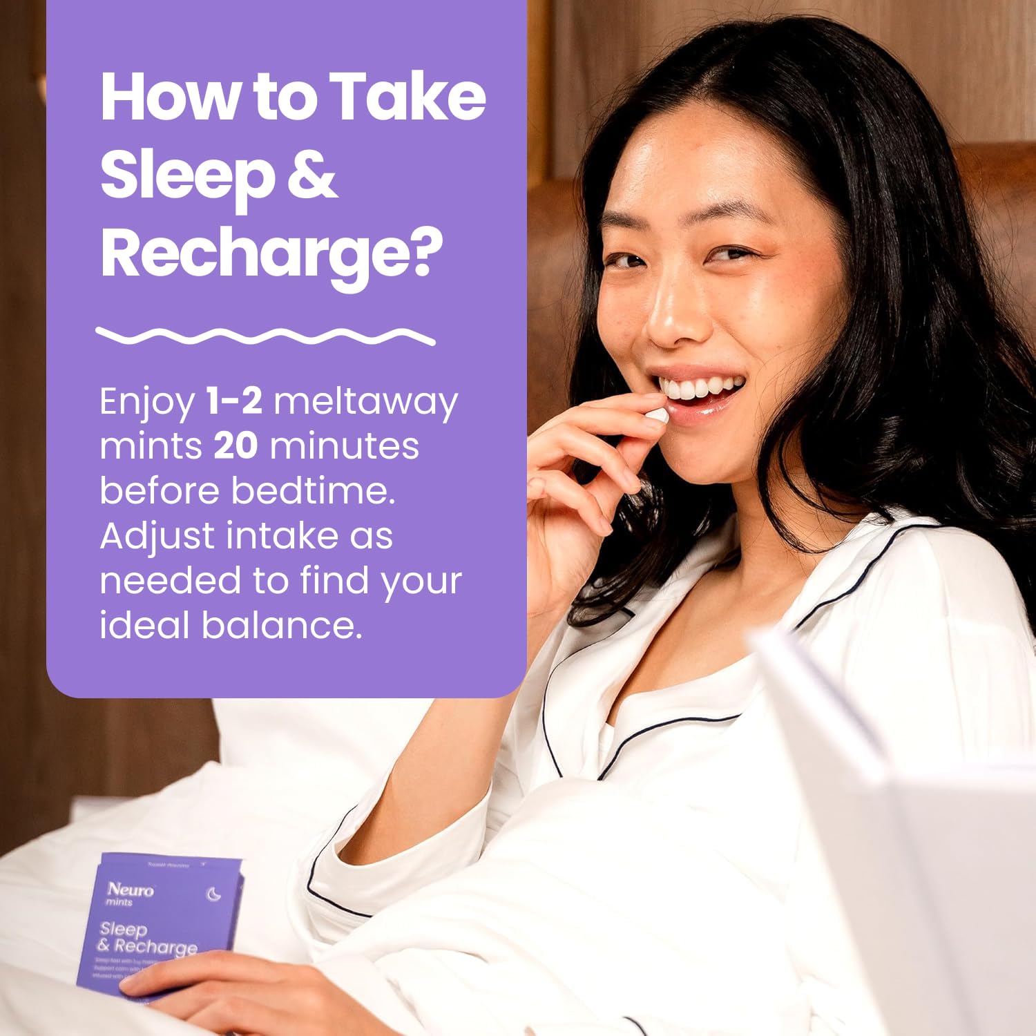 Neuro Sommeil Recharge Meltaway – format pratique pour voyage et routine nocturne.