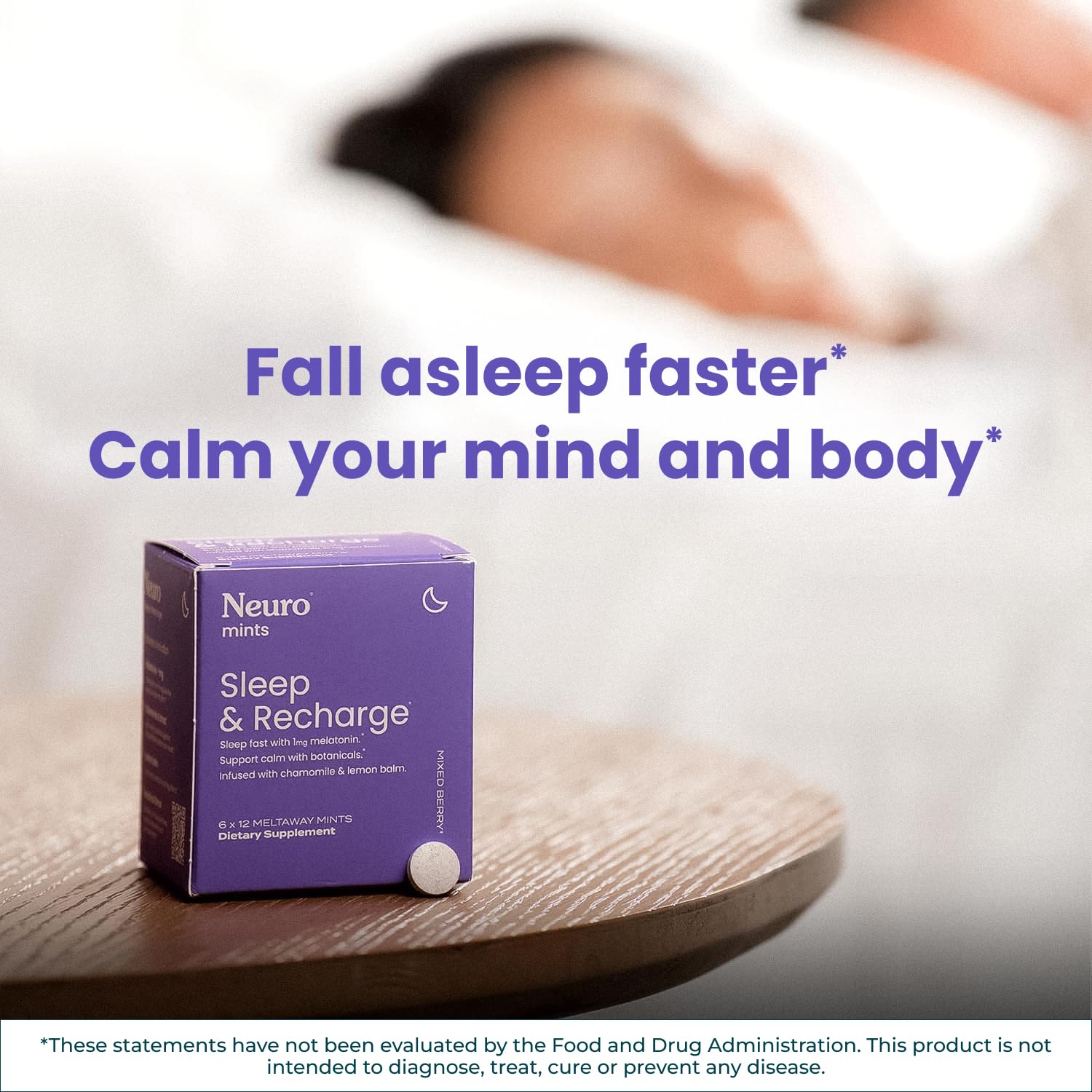 Neuro Sommeil Recharge Meltaway – emballage compact et voyage, 144 comprimés durables.