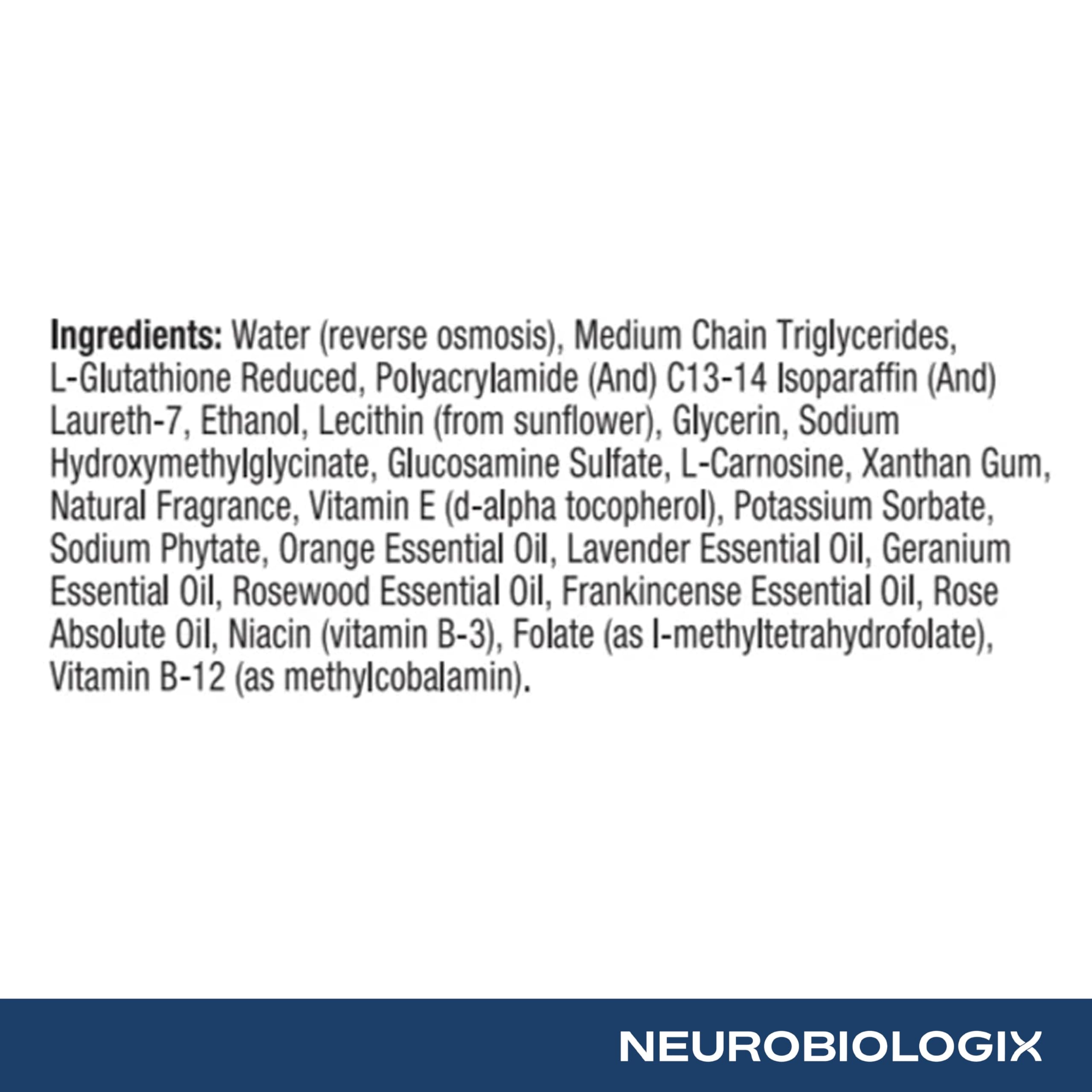 Neurobiologix Glutathione – L-Carnosine pour le soin de la peau et antioxydants