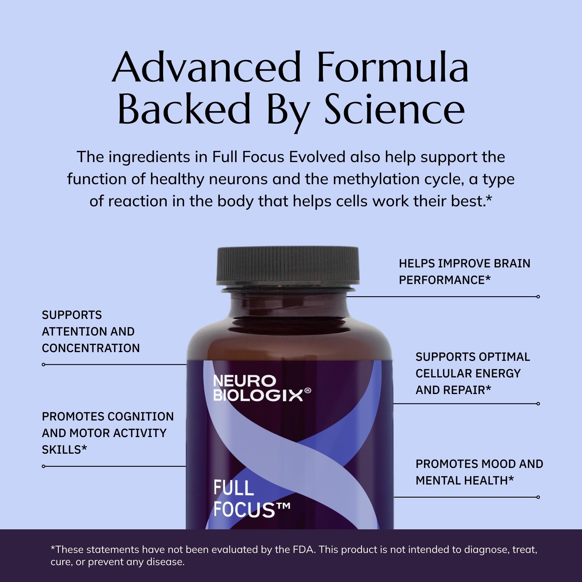 Neurobiologix Full Focus : sans lait ni soja ni OGM, formulation pure et transparente