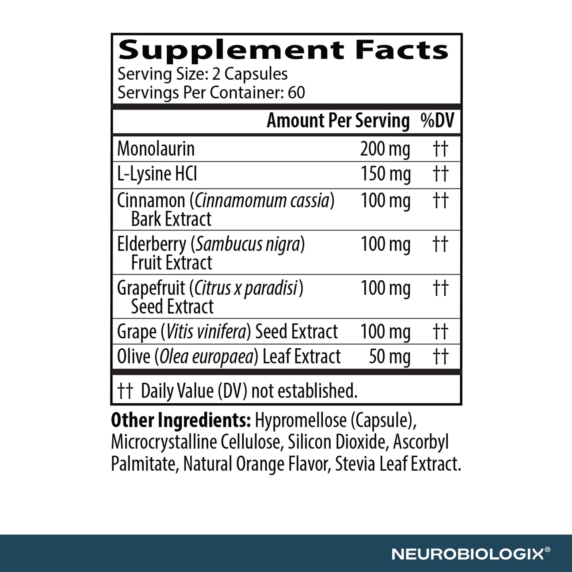 Capsules Neurobiologix Lysine L: soutien quotidien pour l'equilibre.
