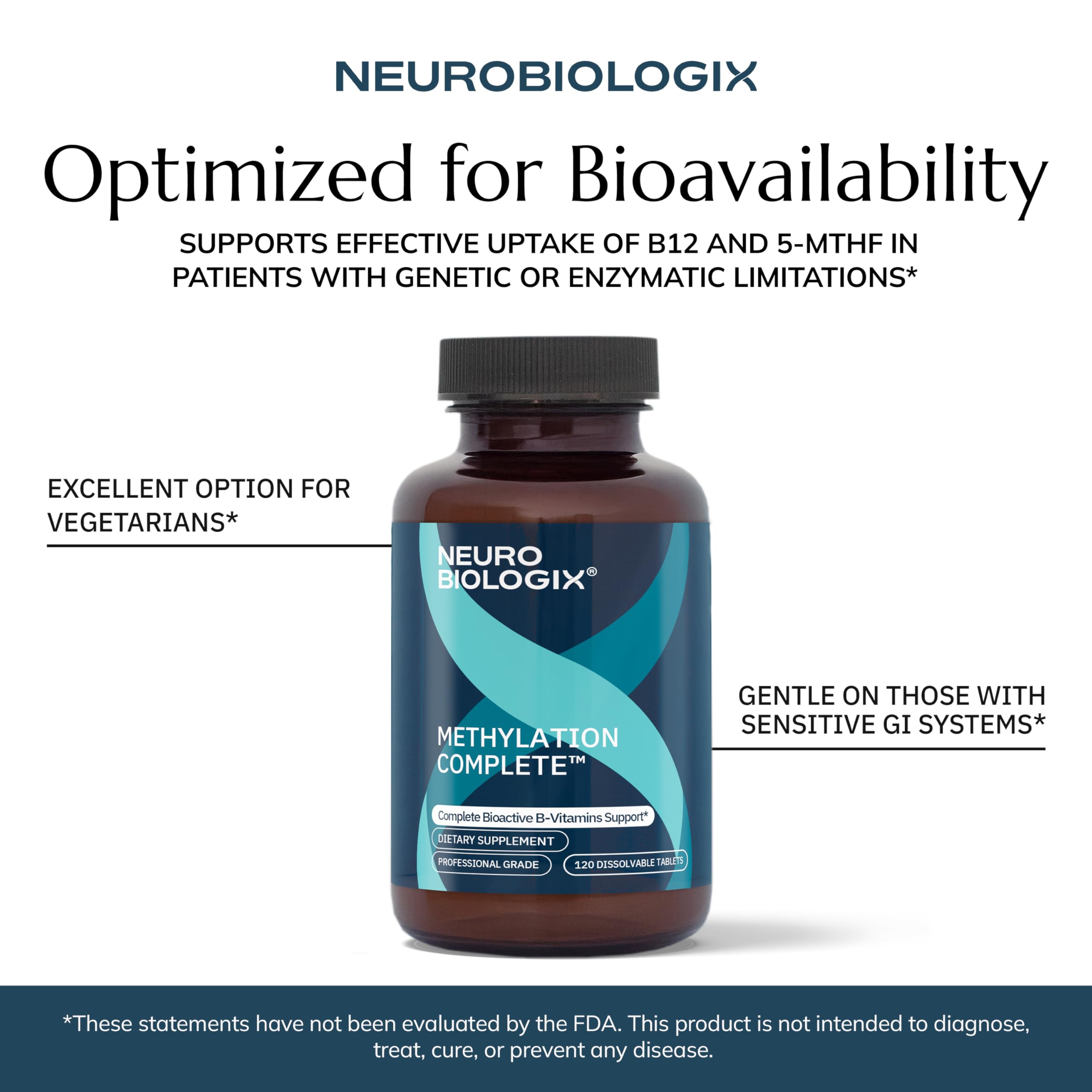 Sans lait ni soja Neurobiologix Methylation Complete respecte vos préférences alimentaires.