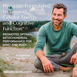 Etiquette Neurobiologix Mito Cell PQQ en gros plan mentionnant ingredients clés.