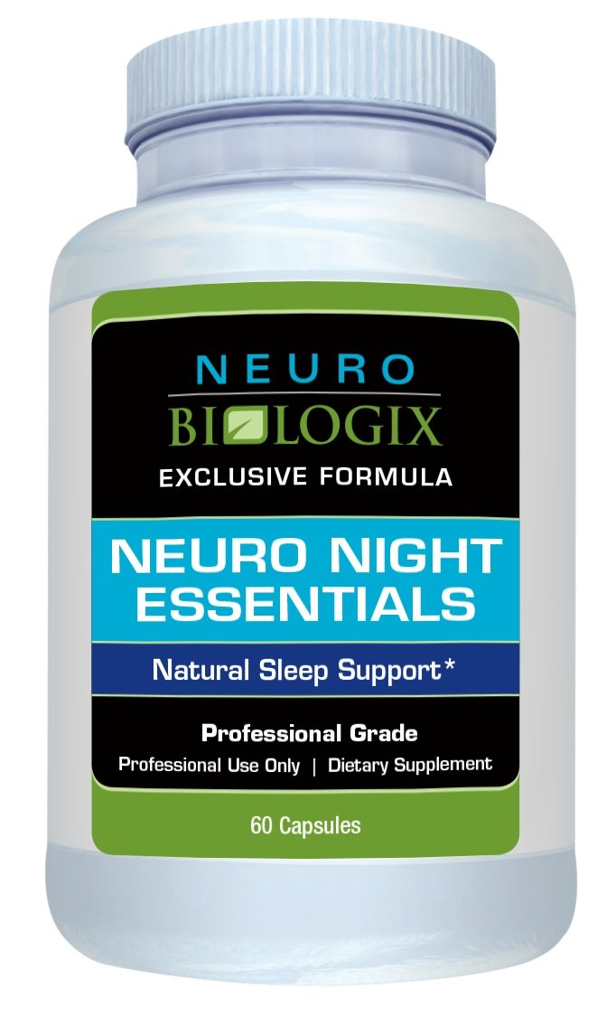 Neurobiologix Neuro Night Essentials: bouteille de gélules, soutien à la détente nocturne.