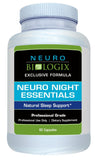 Neurobiologix Neuro Night Essentials: bouteille de gélules, soutien à la détente nocturne.