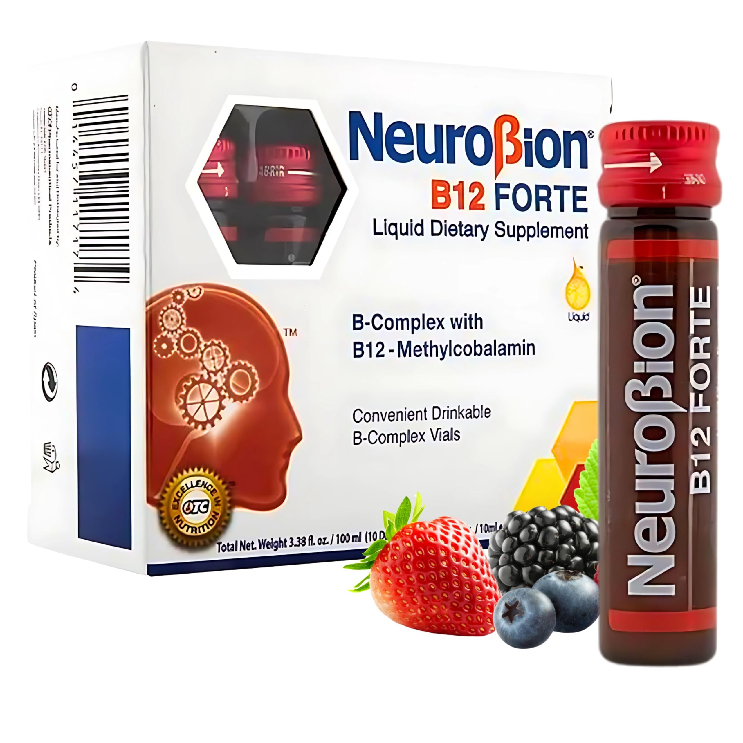Neurobion B12 Forte: bouteille 10 ml prête à boire pour énergie et nerfs.