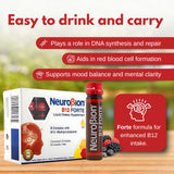 Neurobion B12 Forte: flacon prêt à boire sans besoin d'eau.