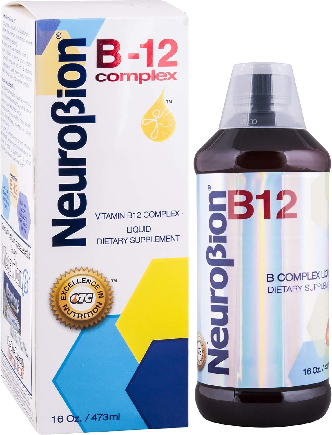 Bouteille Neurobion B12 liquide citron, support énergie quotidienne.