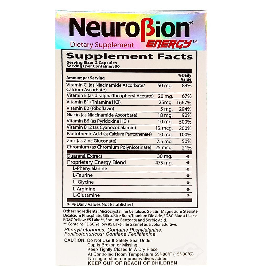Composition Neurobion avec vitamines et acides aminés.