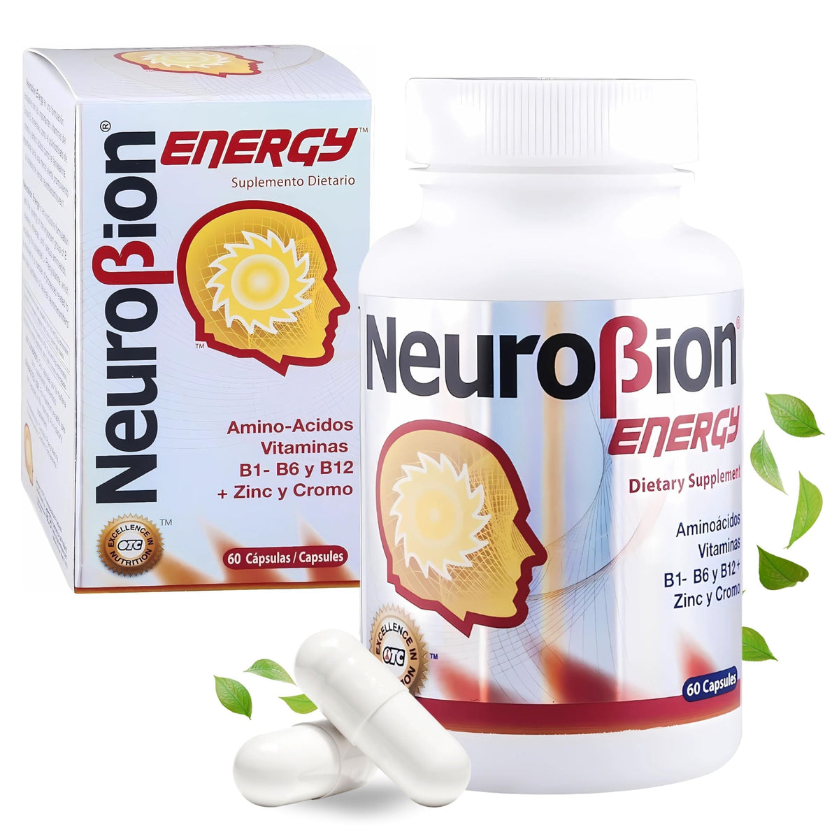 Neurobion Energy – bouteille-60-capsules prête pour énergie et concentration.