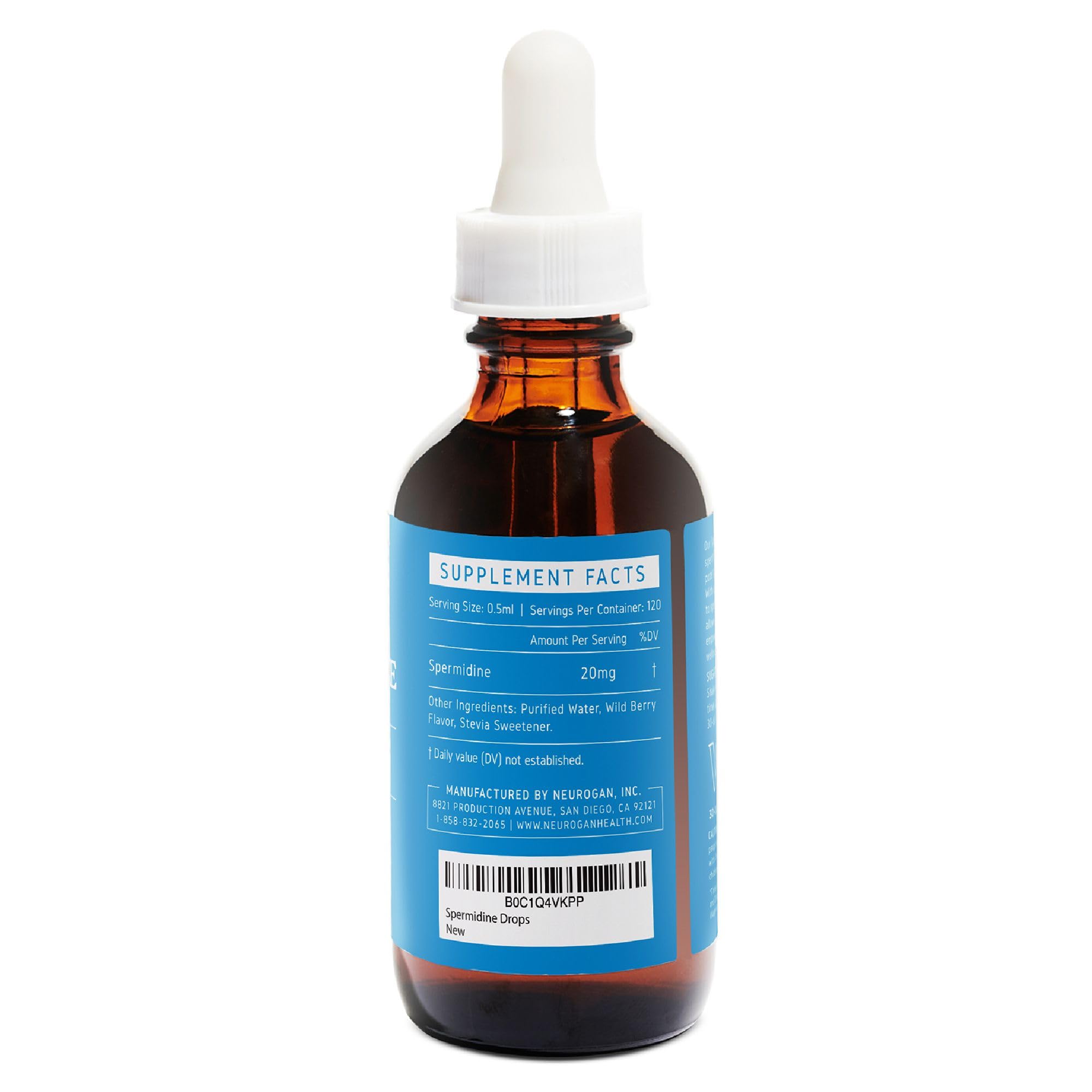 Dose quotidienne Neurogan Spermidine, soutien potentiel des fonctions cellulaires.