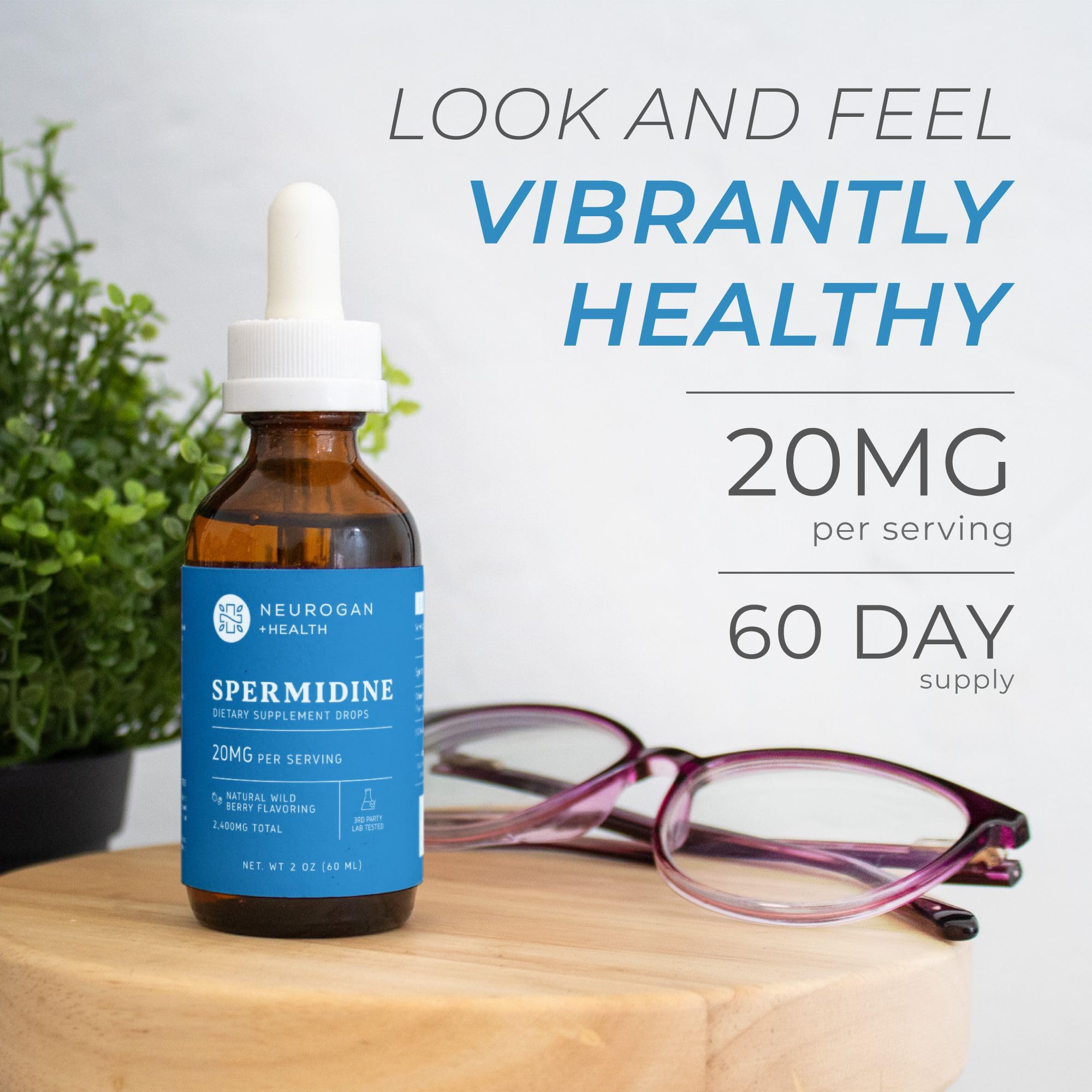 Emballage Neurogan Spermidine avec étiquette claire et informations.