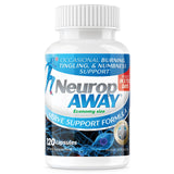 NeuropAWAY: bouteille de capsules montrant le soutien nerveux potentiel au quotidien.