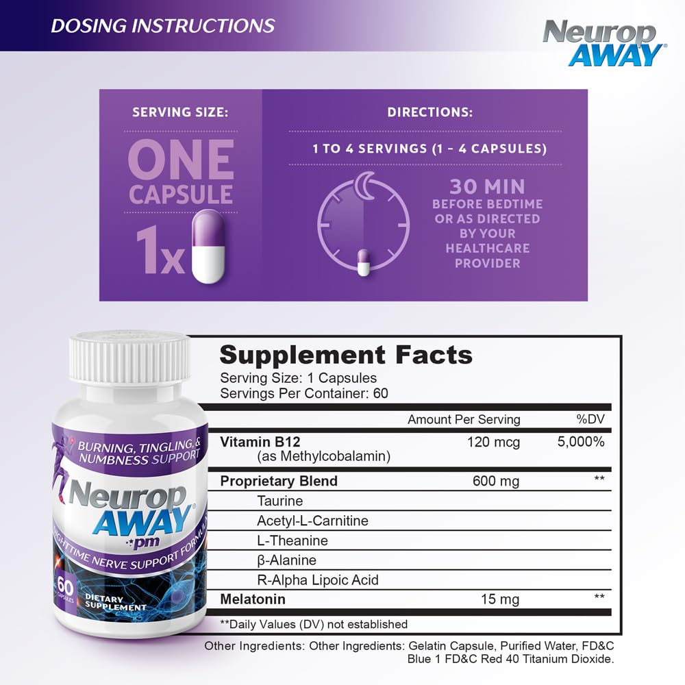 NeuropAWAY composition en vitamine B12 pour le soutien nerveux.