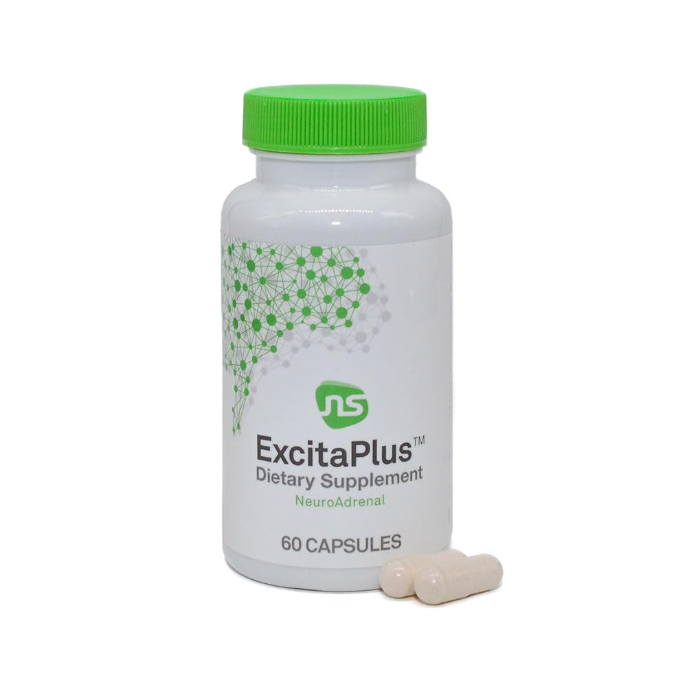 NeuroScience ExcitaPlus – bouteille sur table pour énergie durable et concentration.