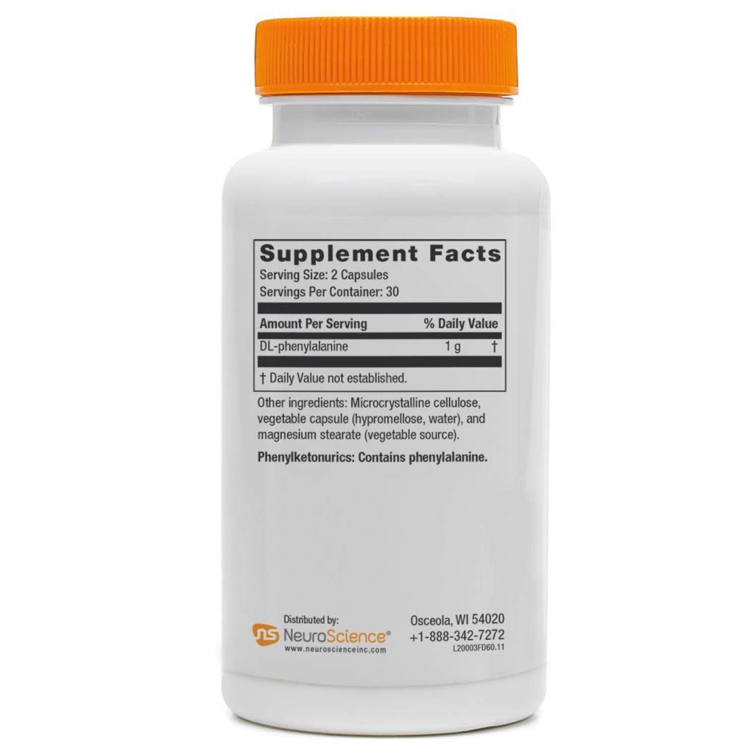 Étiquette du produit NeuroScience Focus DL avec informations clés.