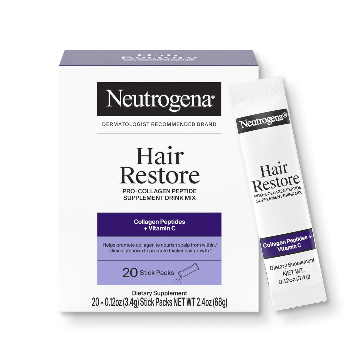 Neutrogena Hair Restore Stick Pack emballage pratique à emporter