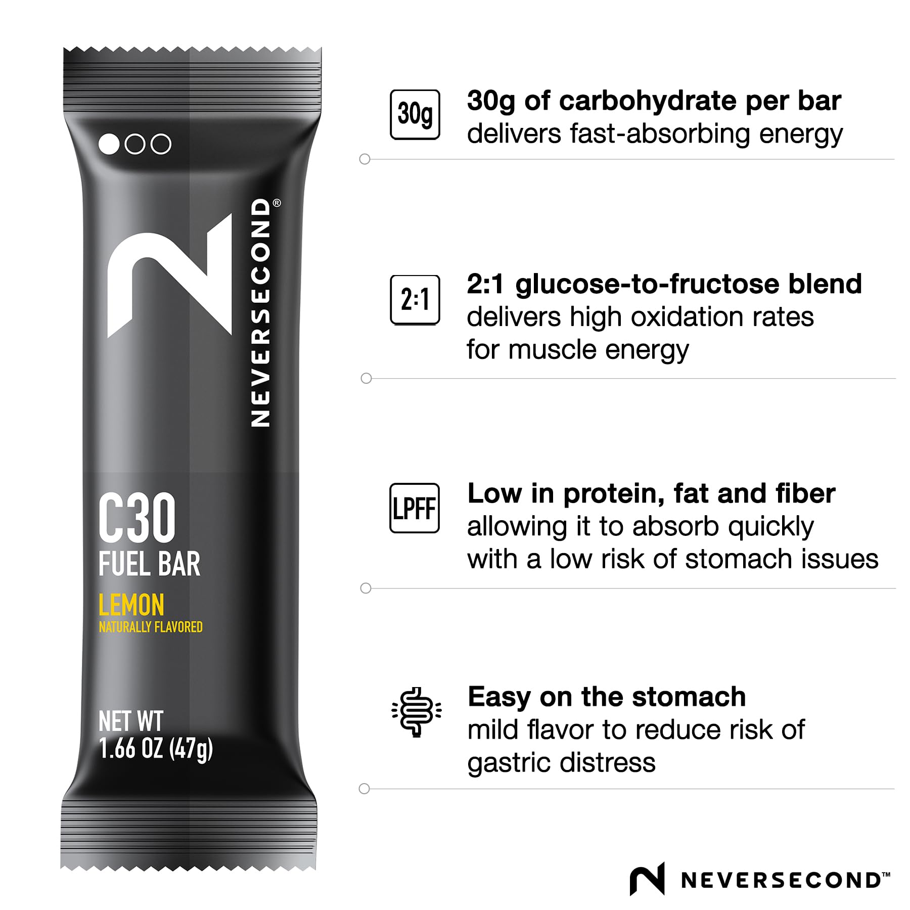 Neversecond C30 Fuel Bar texture-souple: avaler rapidement pendant l entrainement