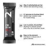 Barre Neversecond C30 saveur framboise, goût doux et équilibré.
