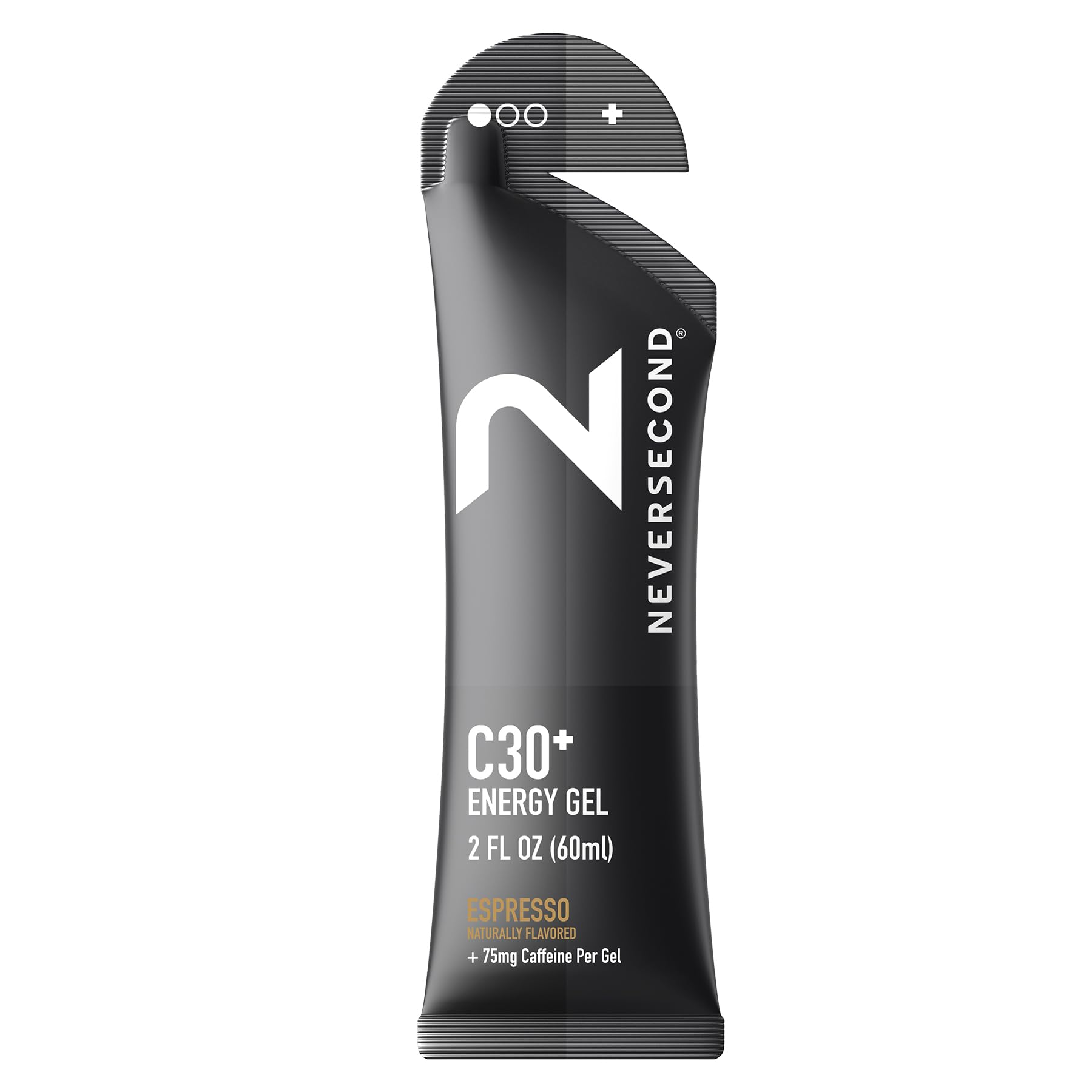 Neversecond C30+ Gel Espresso emballage pratique pour course et récupération.