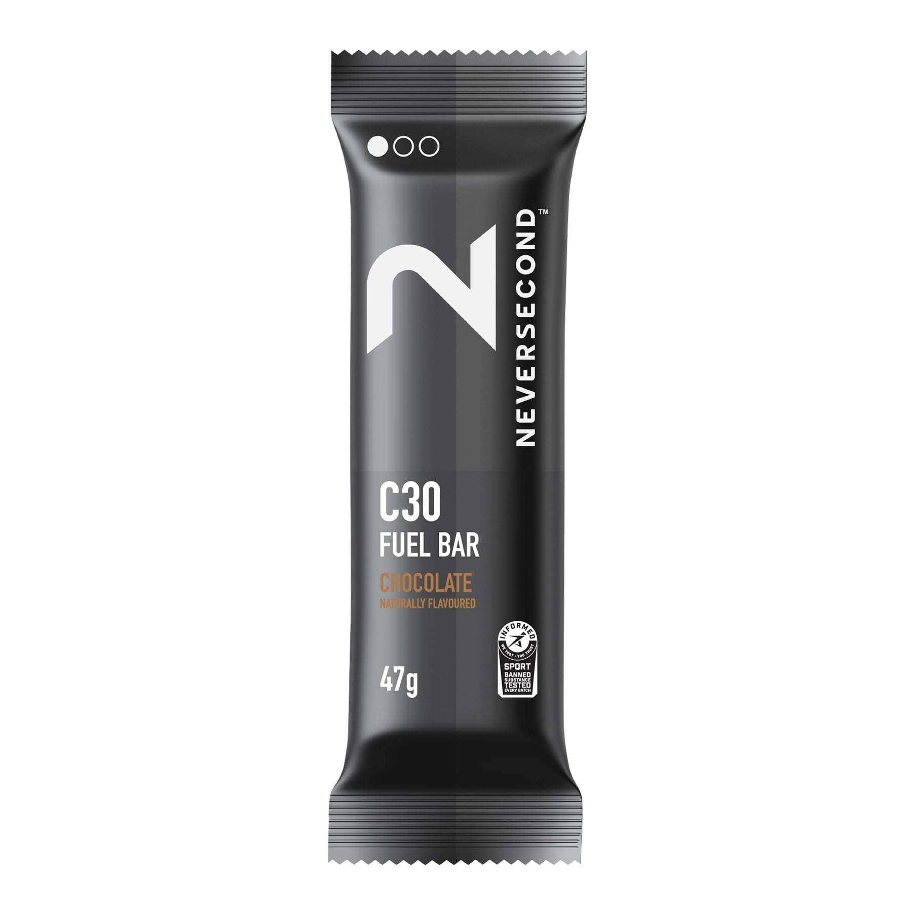 Neversecond C30 Fuel Bar, barre énergie chocolat, absorption rapide en course