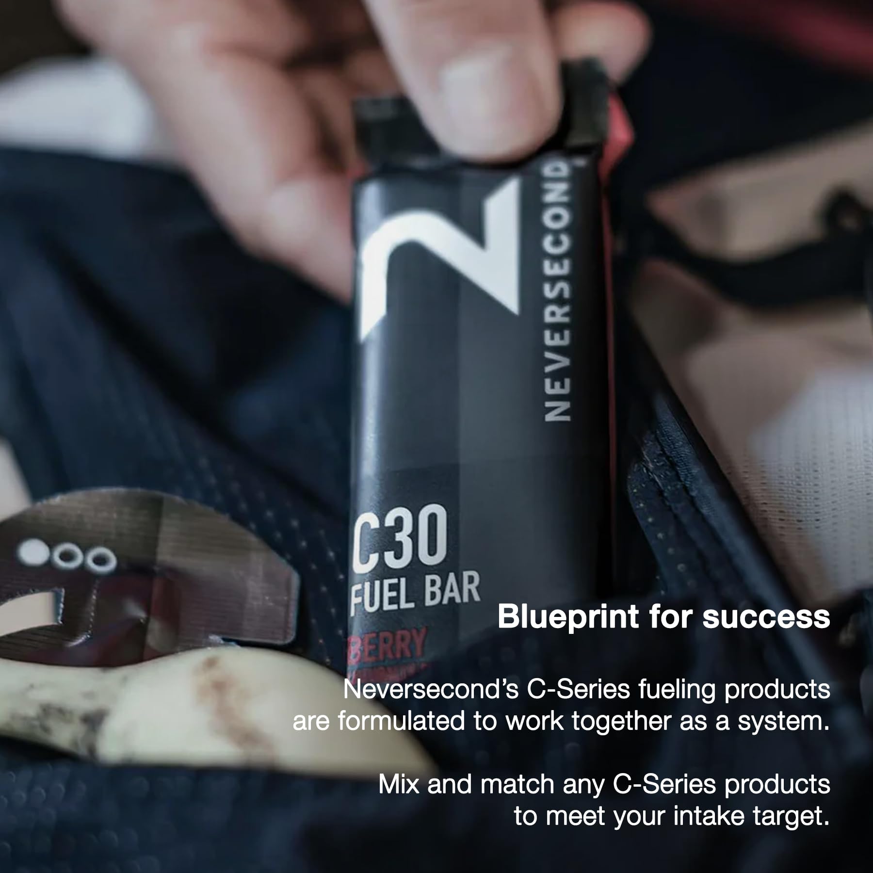 Neversecond C30 Fuel Bar, barre énergie chocolat, soutien rapide lors triathlon et course