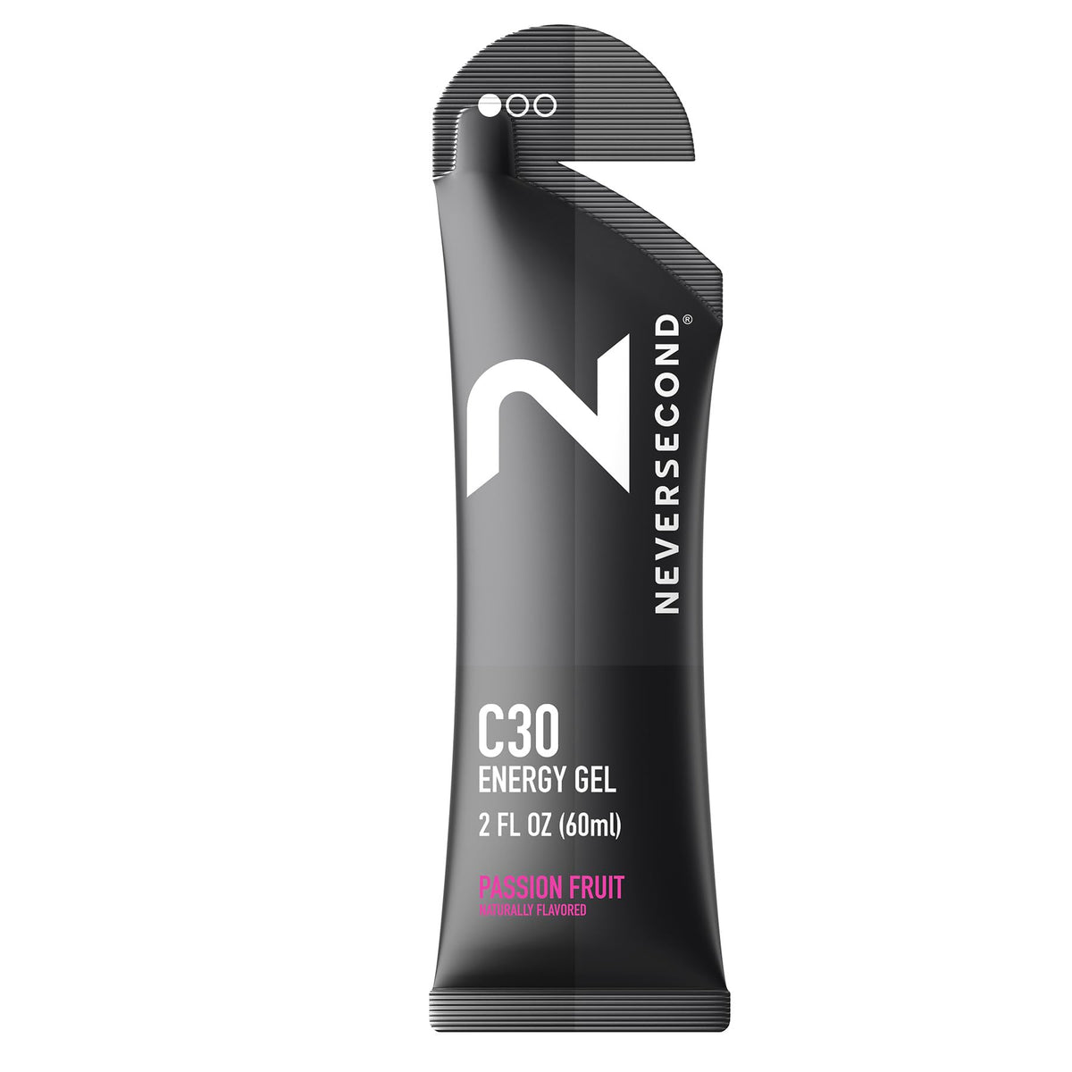 Gel énergie Neversecond C30 au parfum fruit de la passion, prêt à l’emploi pendant l’effort.