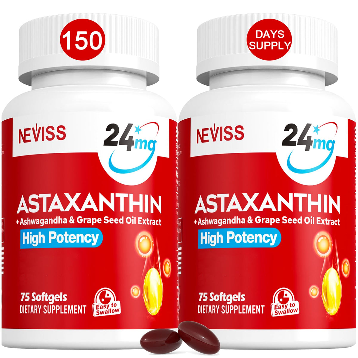 NEVISS astaxanthine 24 mg – flacon et gélules, absorption potentielle