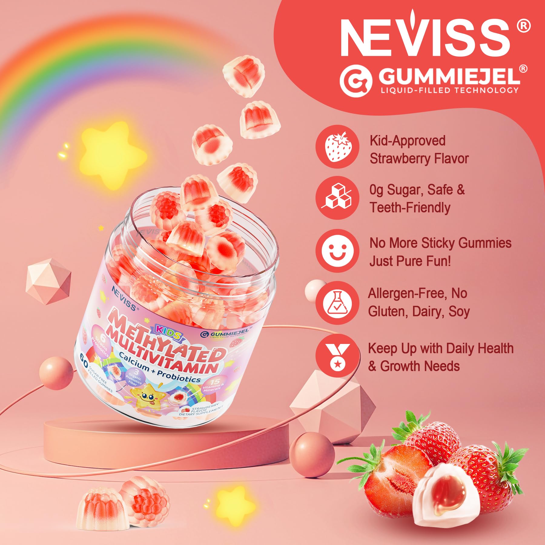 Icônes calcium et vitamine D3 indiquant le soutien osseux.