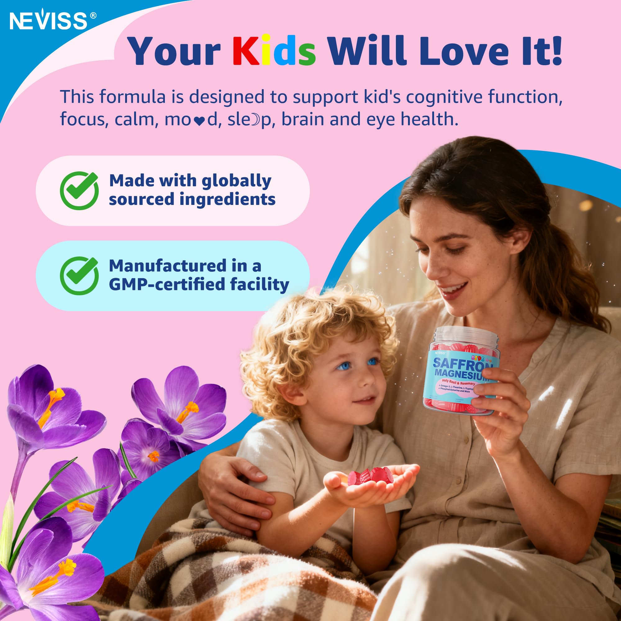 NEVISS gommes safran L-théanine – relaxation et concentration possibles