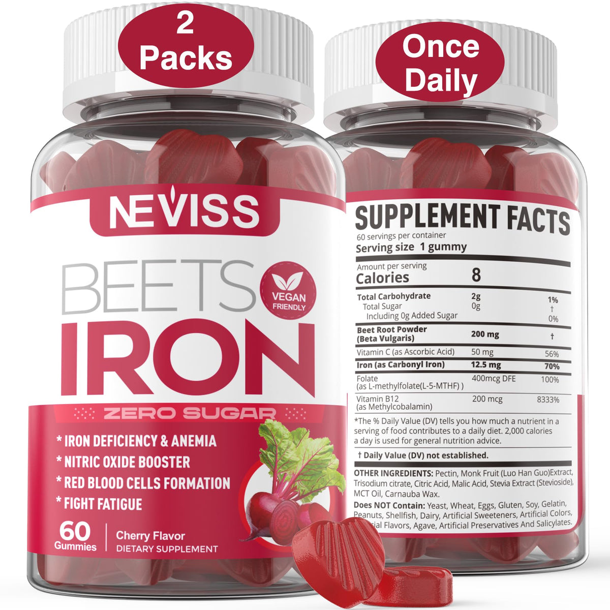 NEVISS gommes betterave bouteille: soutien potentiel de l'énergie quotidienne.