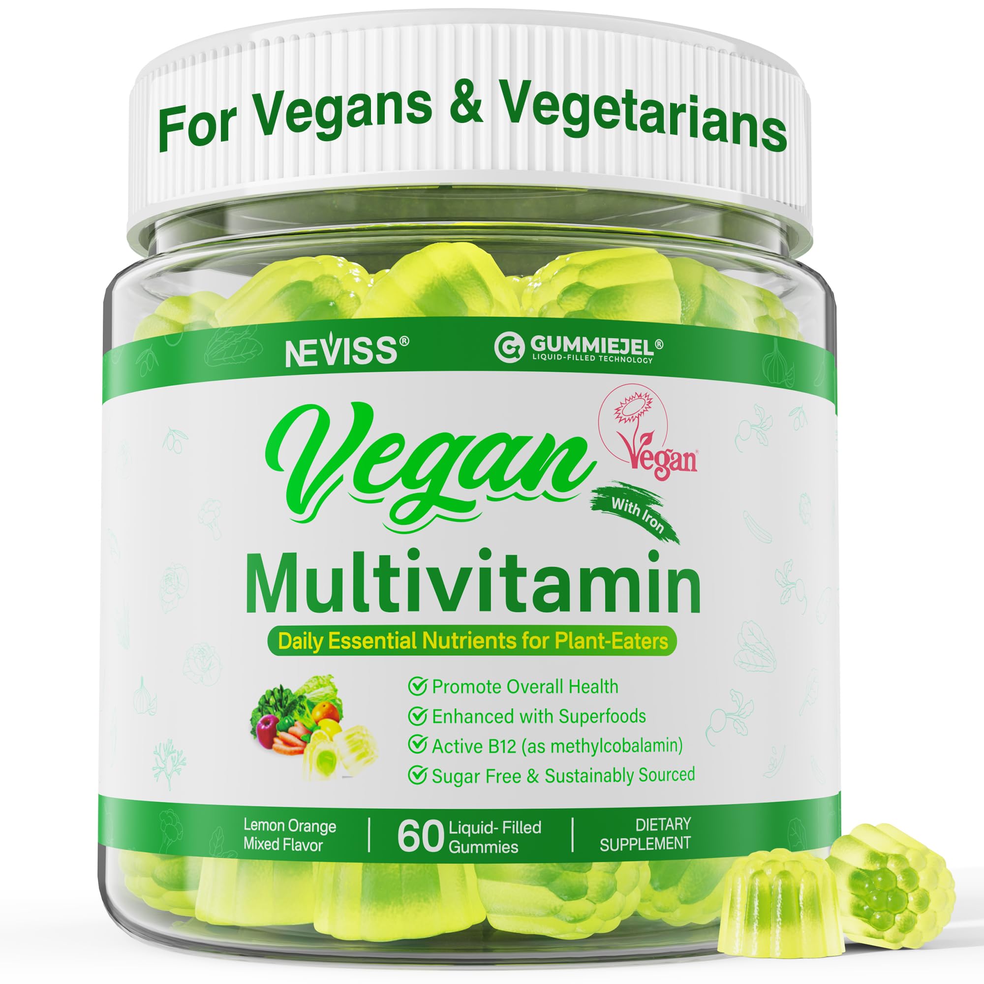 NEVISS Gélifiés Multivitamines Vegan — boîte pratique pour énergie quotidienne.