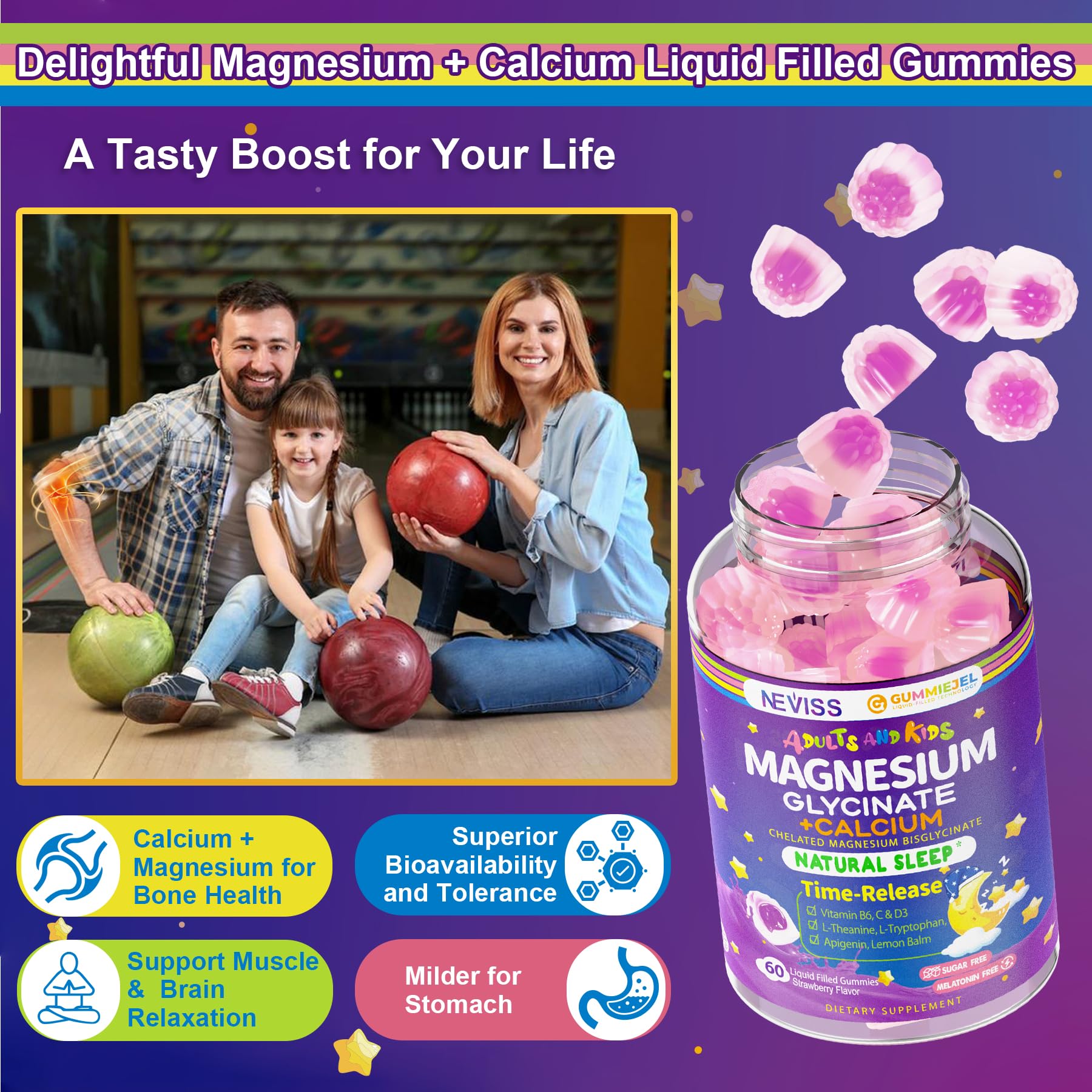 NEVISS Gummies sans mélatonine pour une nuit sans somnolence matinale