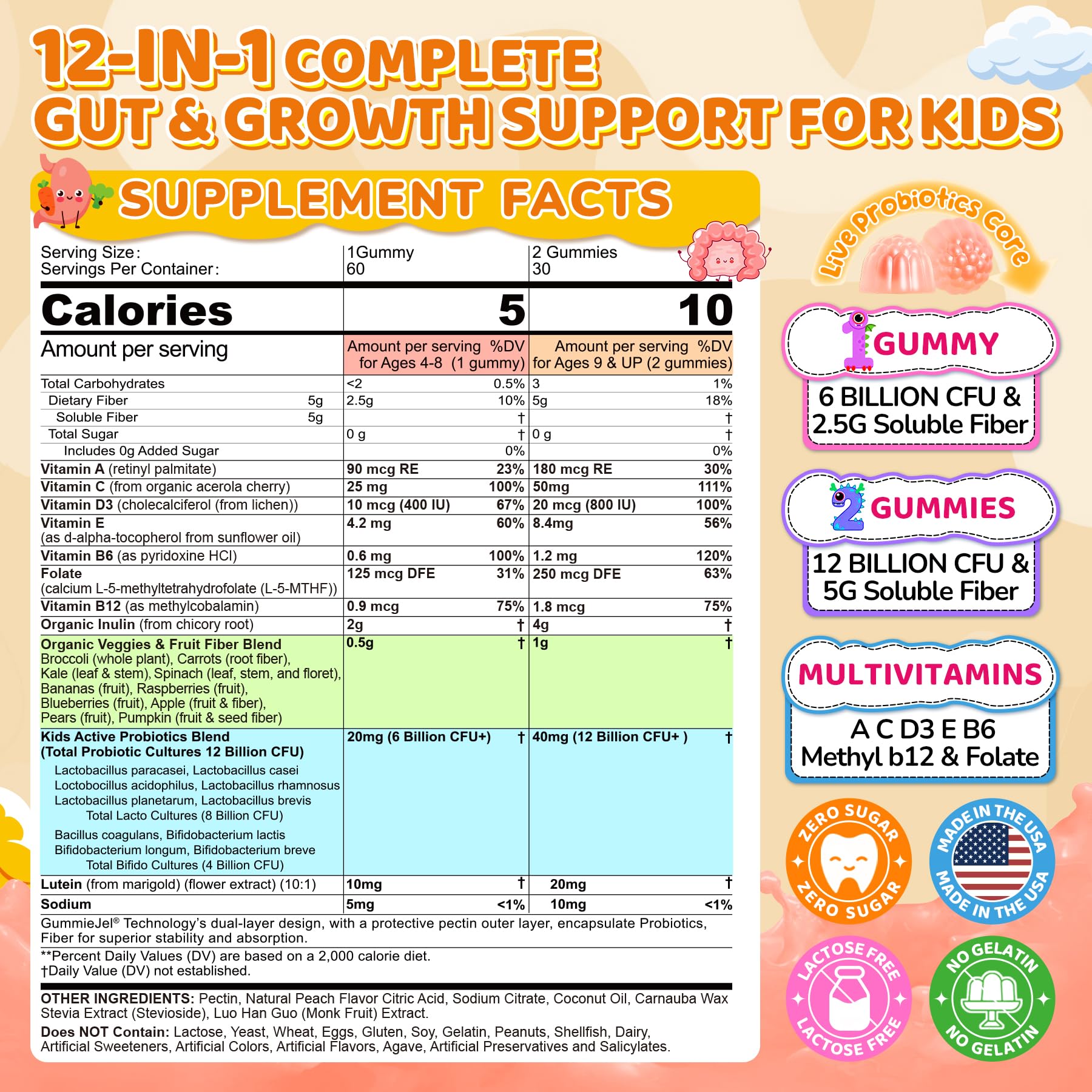 NEVISS Kids Probiotiques 12 Milliards CFU – 10 souches pour le confort digestif
