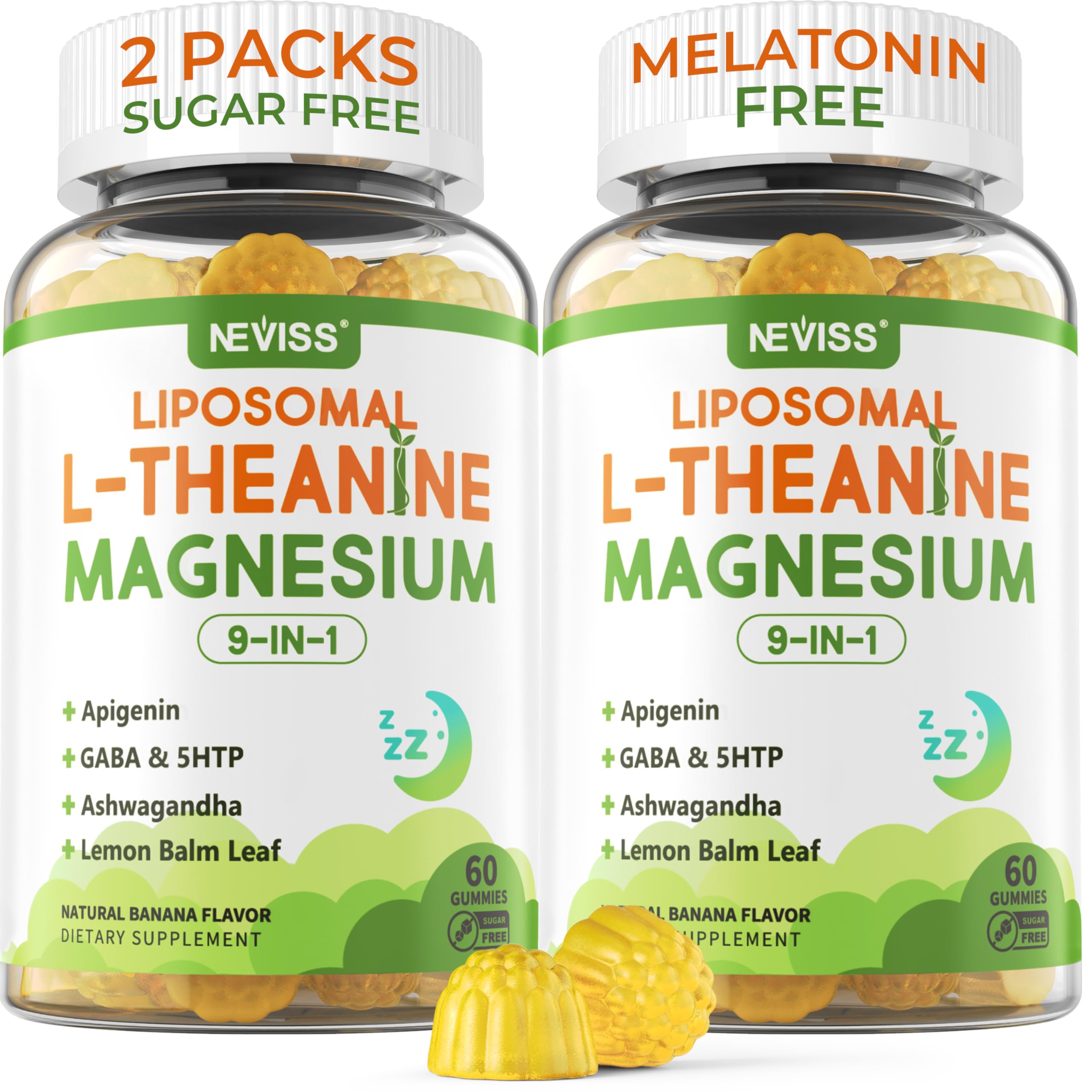 Gomme NEVISS liposomale L-téanine, absorption améliorée et détente rapide.