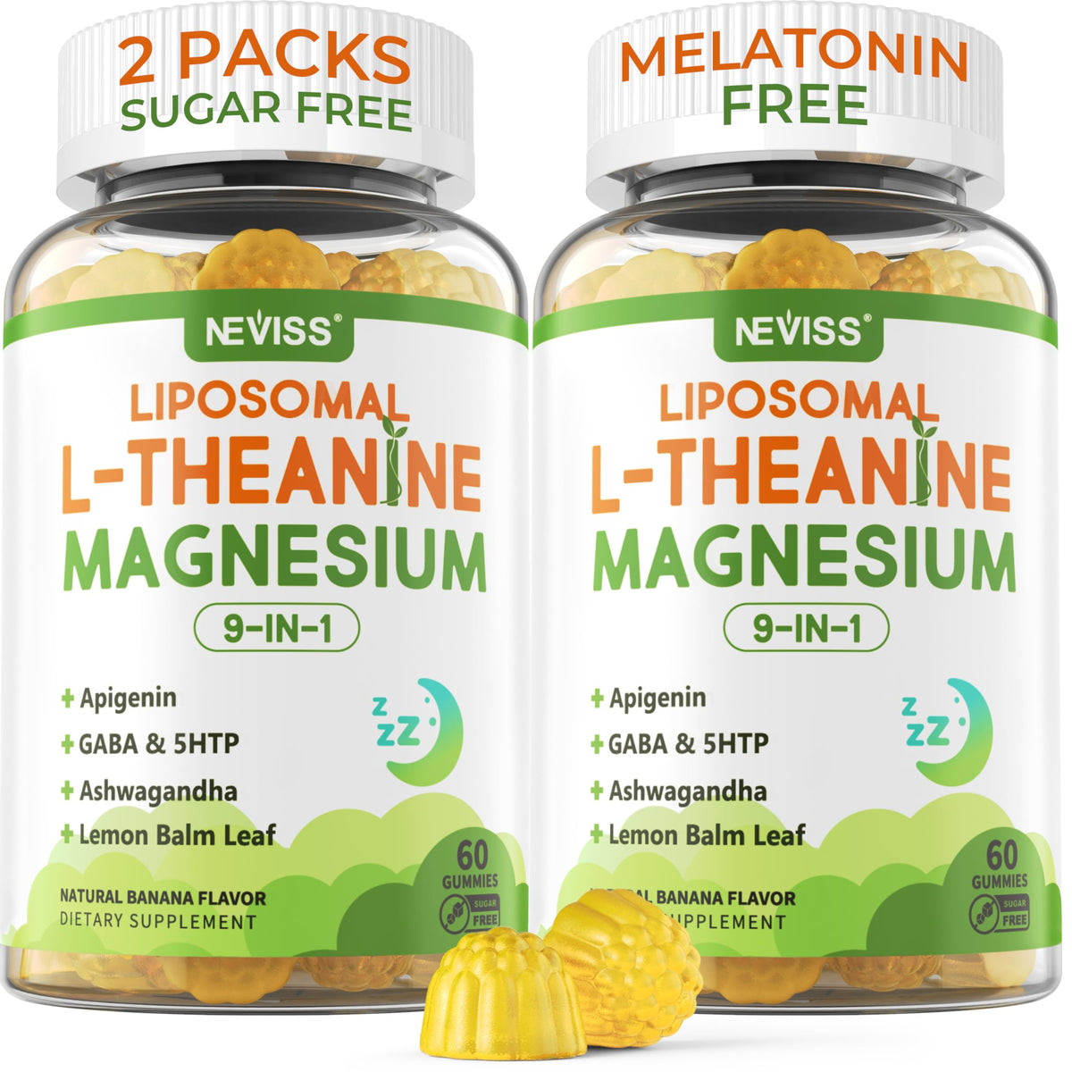 Gomme NEVISS liposomale L-téanine, absorption améliorée et détente rapide.