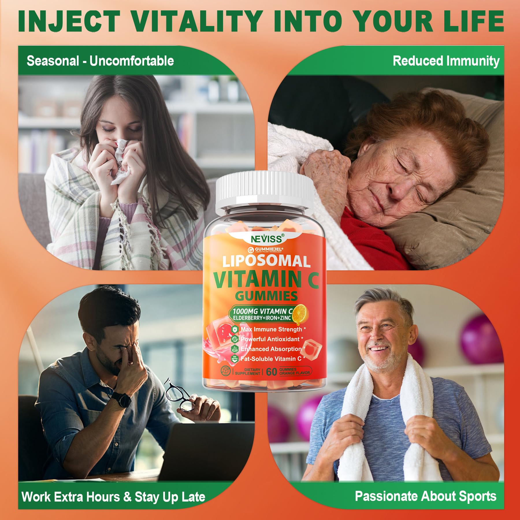 NEVISS vitamine C liposomale 1000mg: usage quotidien pratique.