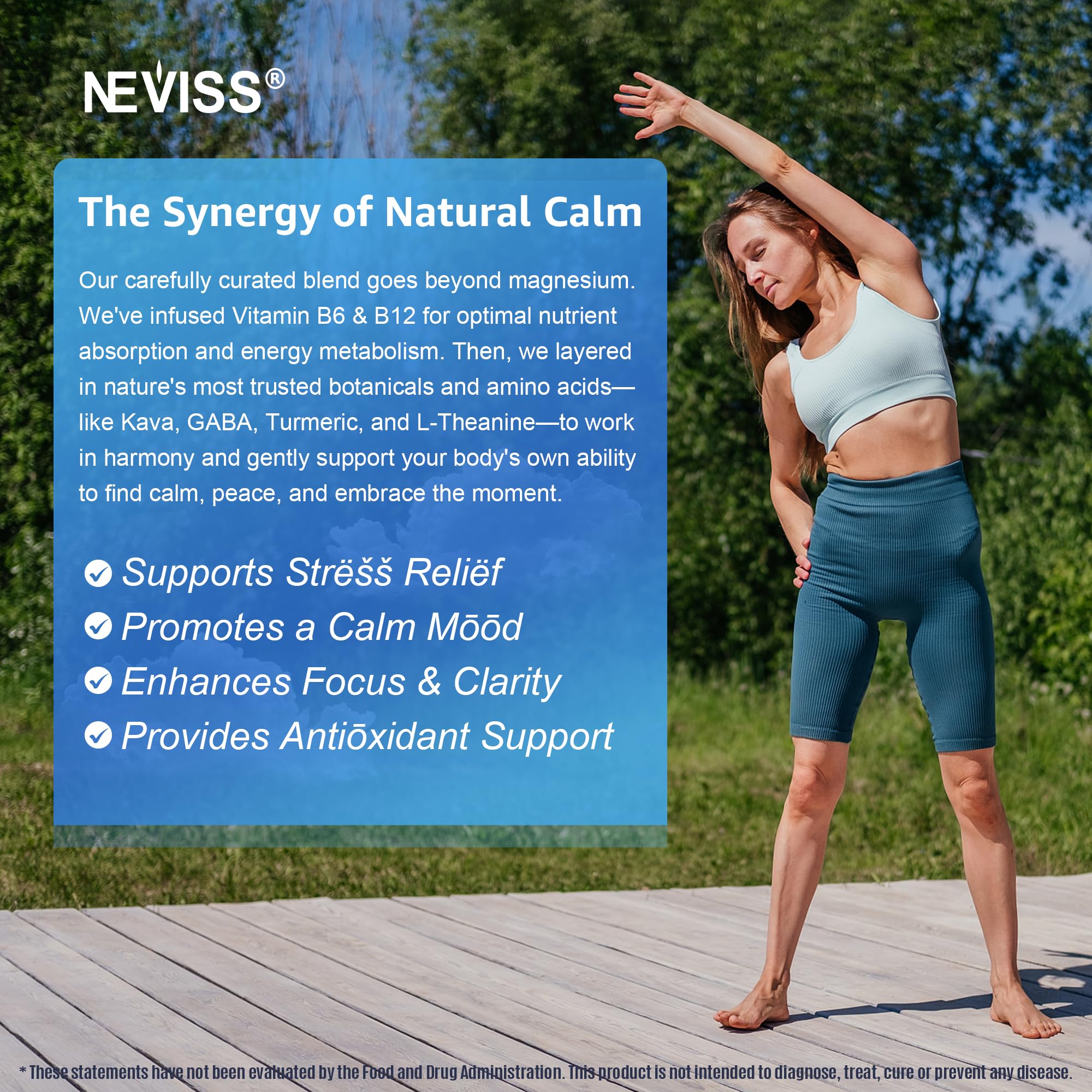 NEVISS Magnésium Complex Gummies avec Kava et L-Theanine pour la détente.